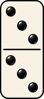 Domino with 6 dots