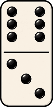 Domino with 9 dots